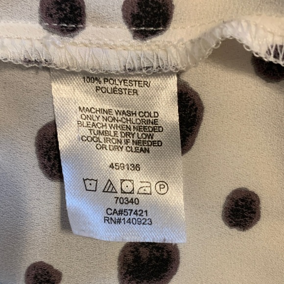 LOFT Sleeveless Black and Cream Polka Dot Blouse - Picture 8 of 8